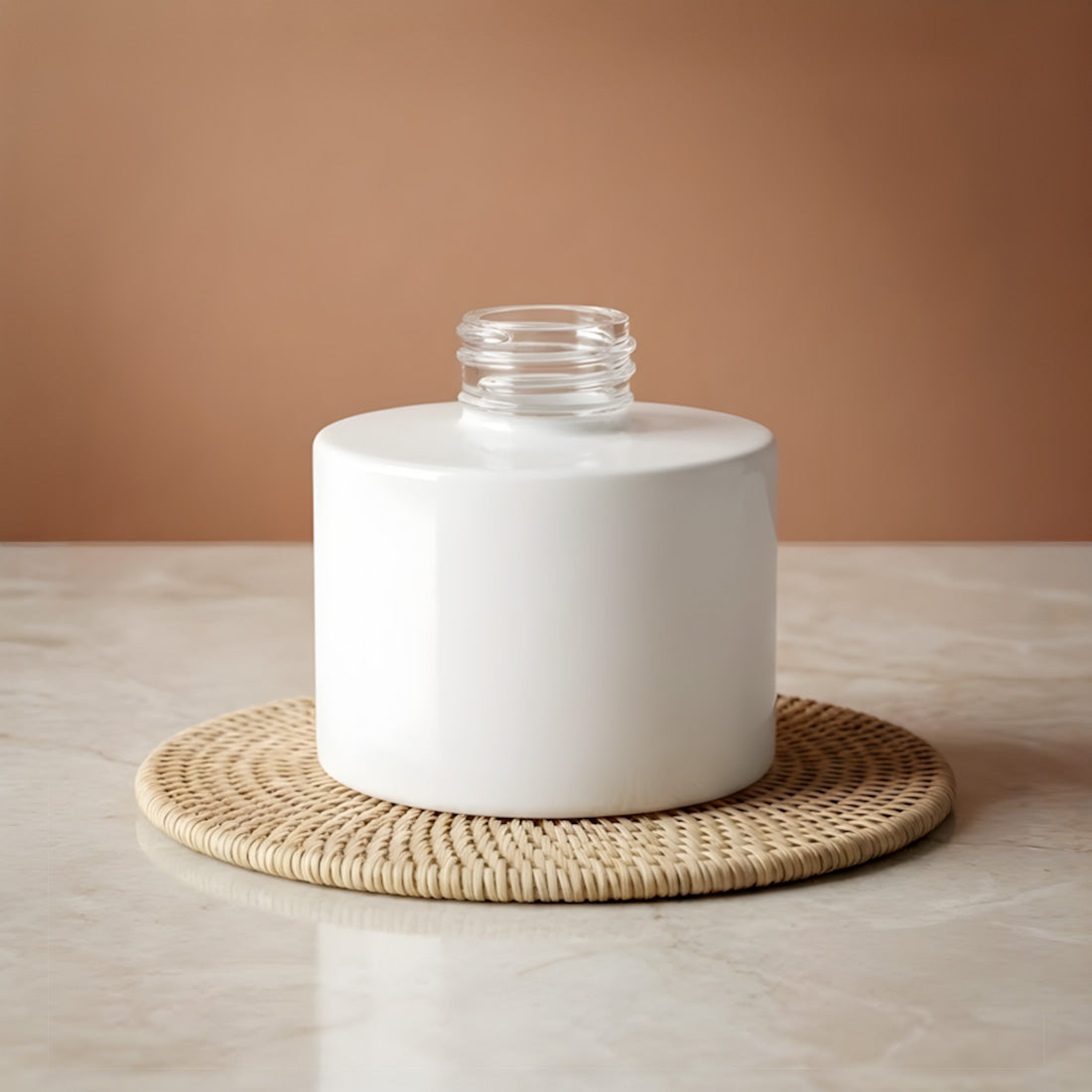 Flacon diffuseur Karma blanc - 100 ml flacon contenant pour diffuseur de parfum d'ambiance maison Terre de Bougies