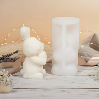 Moule bougie Lapin coeur - Silicone détail texture moule silicone artisanat Terre de Bougies