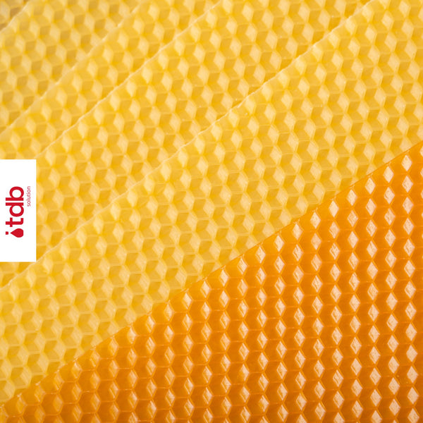 Feuilles de Cire d'Abeille gaufrées - TDB Solution cera per fabbricazione candela naturale artigianale Terre de Bougies
