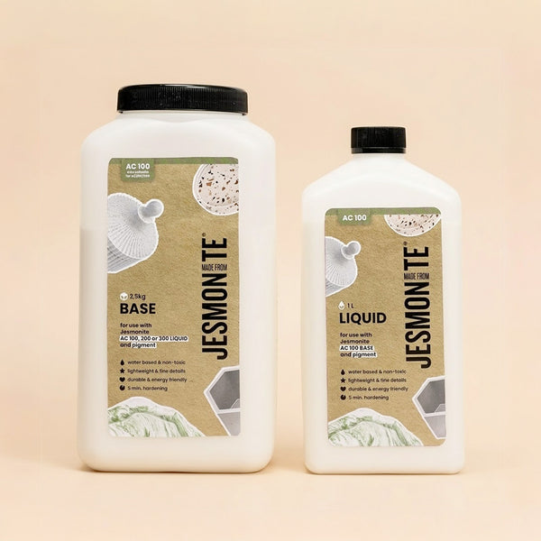 Duo de bidons Jesmonite AC100 : base en poudre et liquide de gâchage