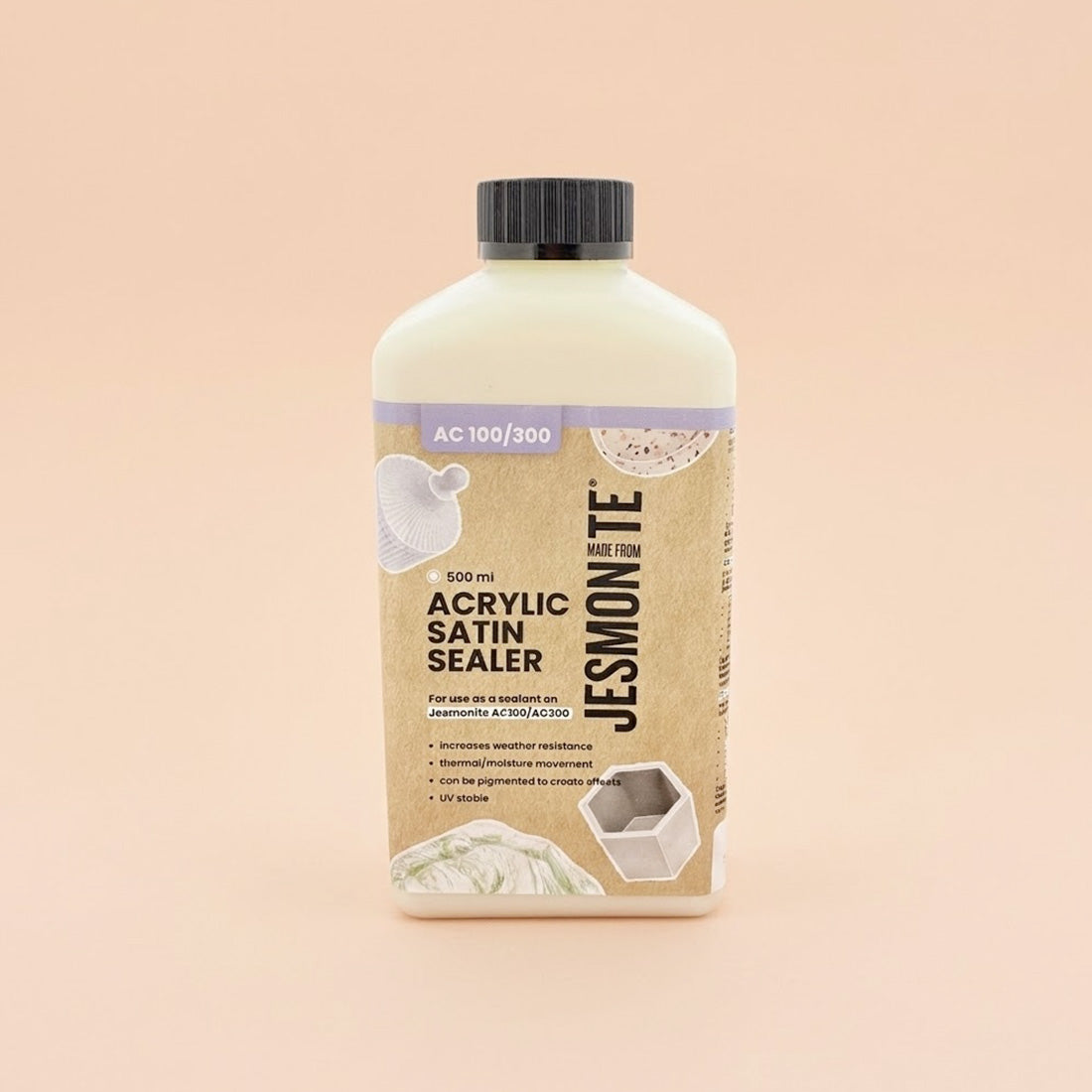 Grand flacon de vernis acrylique satiné Jesmonite