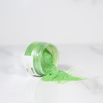 Poudre de mica - Apple Green colorant pour cire bougie coloration fondant artisanal Terre de Bougies