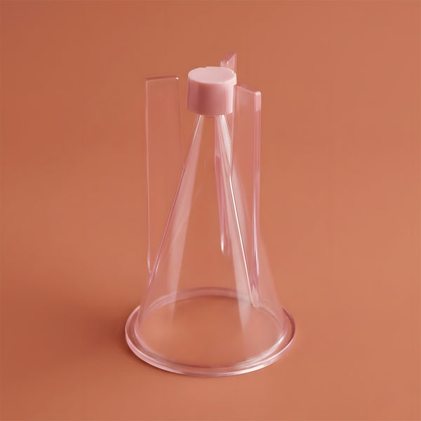 Bouchon d'étanchéité en silicone transparent vu de trois quarts