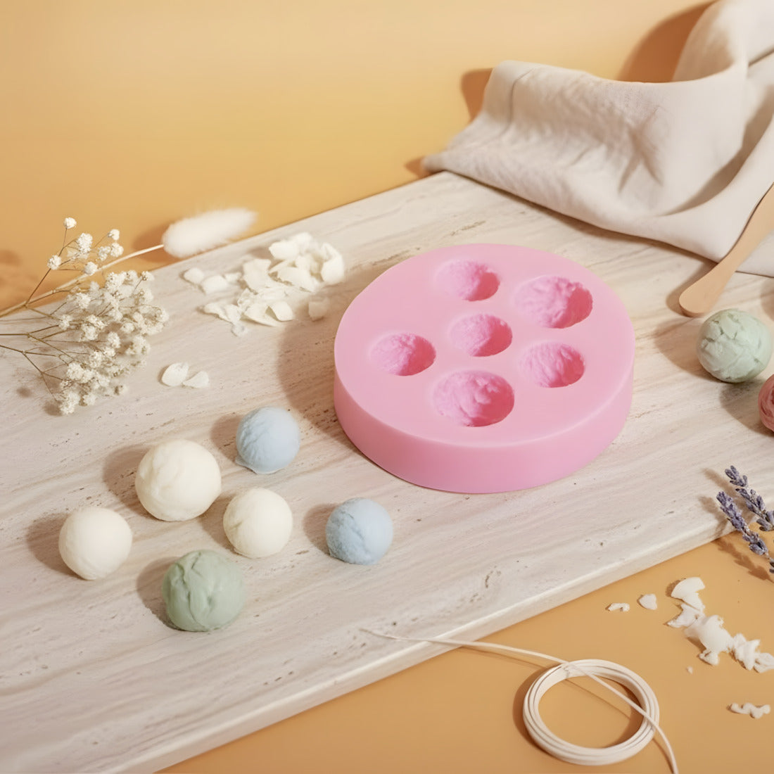 Moule décoration Boules de glace - Silicone pour fabrication artisanale décoration cire DIY Terre de Bougies