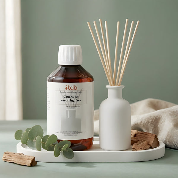 Cèdre et eucalyptus - Recharge pour diffuseur recharge parfum pour diffuseur d'ambiance flacon Terre de Bougies