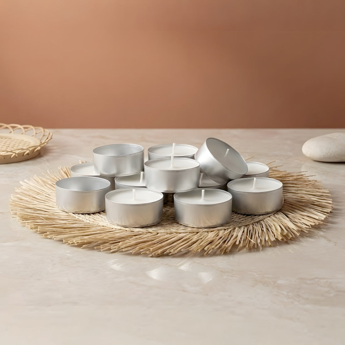 Portacandelitas de plata envase para vela artesanal Terre de Bougies