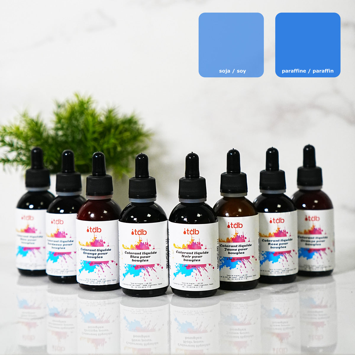Flüssiger blauer Farbstoff für Kerzen Farbstoff für Kerzenwachs Wax Melts handgefertigte Herstellung Terre de Bougies