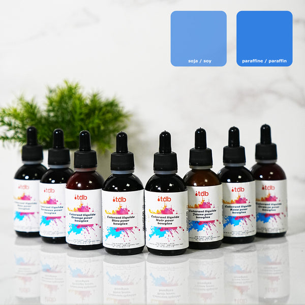 Flüssiger blauer Farbstoff für Kerzen Farbstoff für Kerzenwachs Wax Melts handgefertigte Herstellung Terre de Bougies