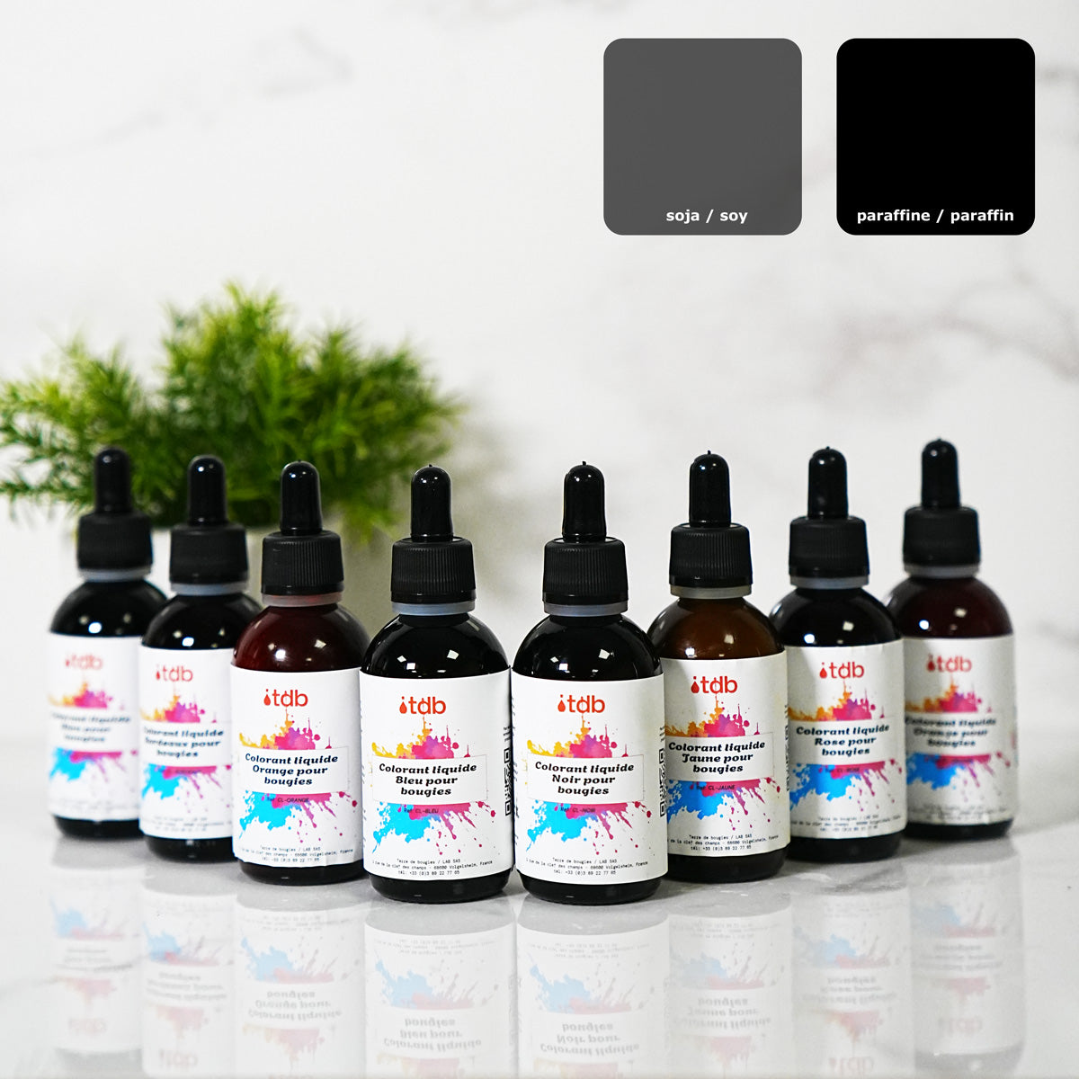 Tintura per candele liquida nera colorante per cera di candela fondants artigianali Terre de Bougies
