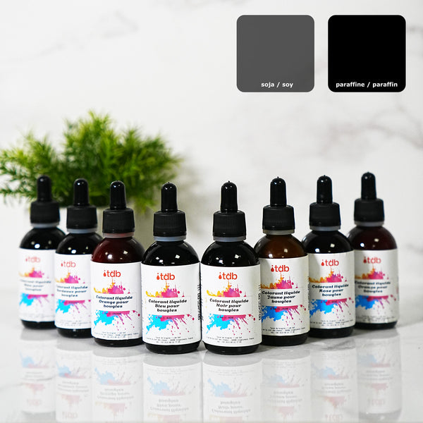 Tintura per candele liquida nera colorante per cera di candela fondants artigianali Terre de Bougies
