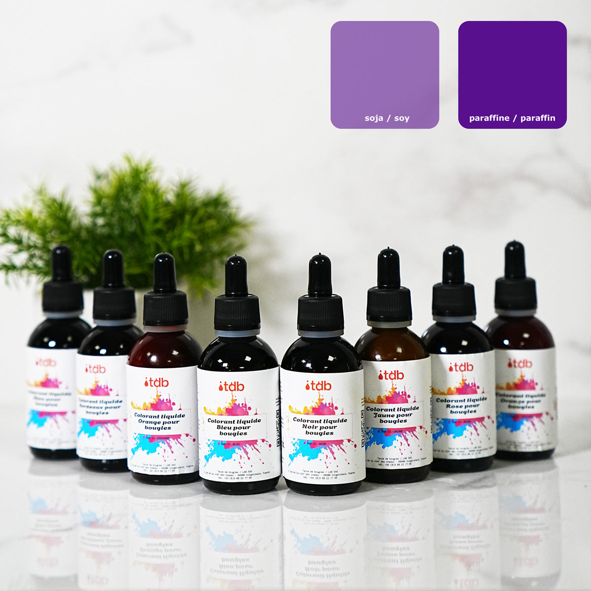 Flüssiger Kerzenfarbstoff Violett Farbstoff für Kerzenwachs Wax Melts handgefertigte Herstellung Terre de Bougies