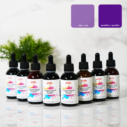 Flüssiger Kerzenfarbstoff Violett Farbstoff für Kerzenwachs Wax Melts handgefertigte Herstellung Terre de Bougies