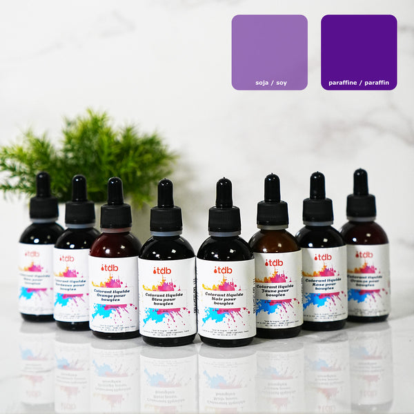 Flüssiger Kerzenfarbstoff Violett Farbstoff für Kerzenwachs Wax Melts handgefertigte Herstellung Terre de Bougies