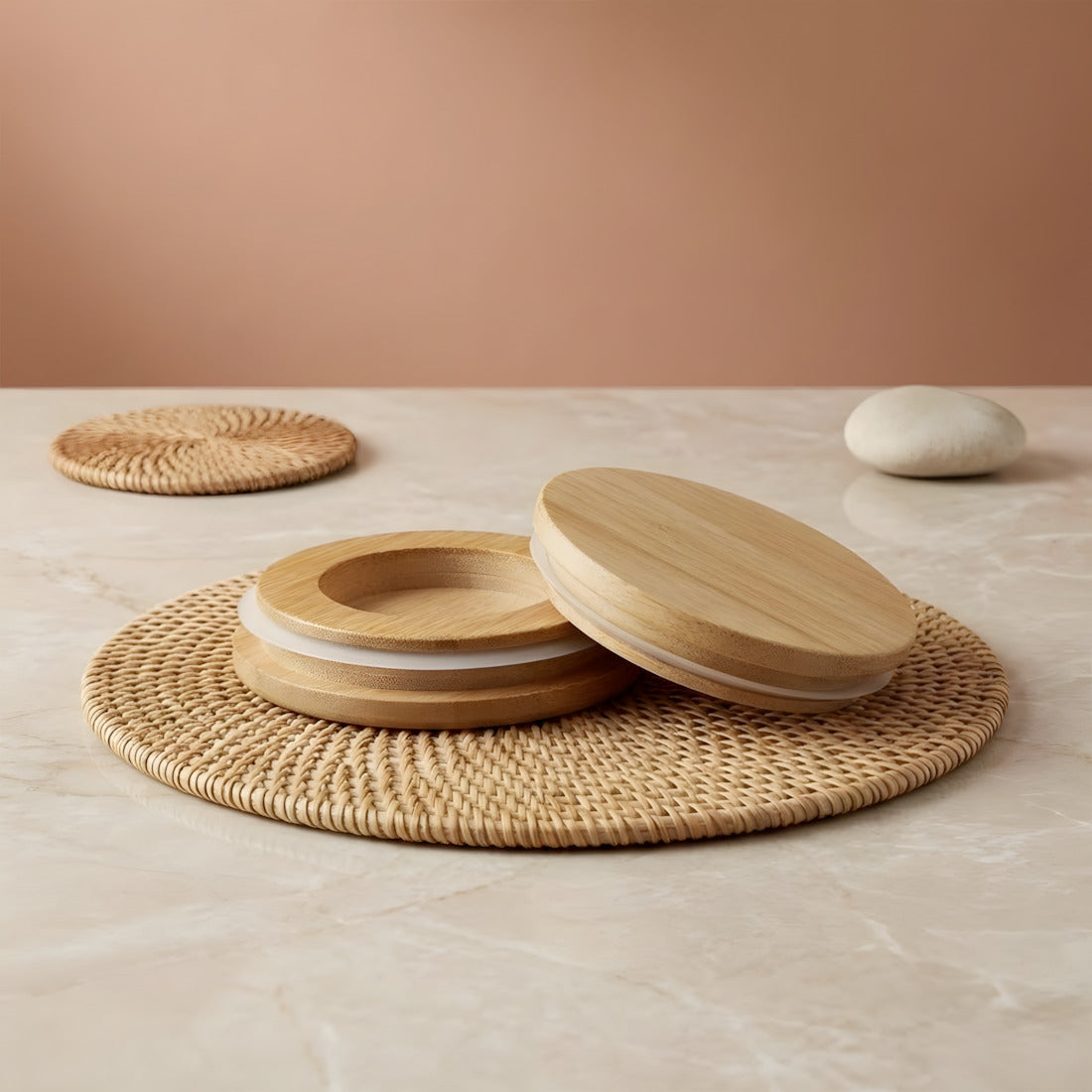 Couvercle en bois de hêtre couvercle accessoire pour bougie en verre artisanale Terre de Bougies