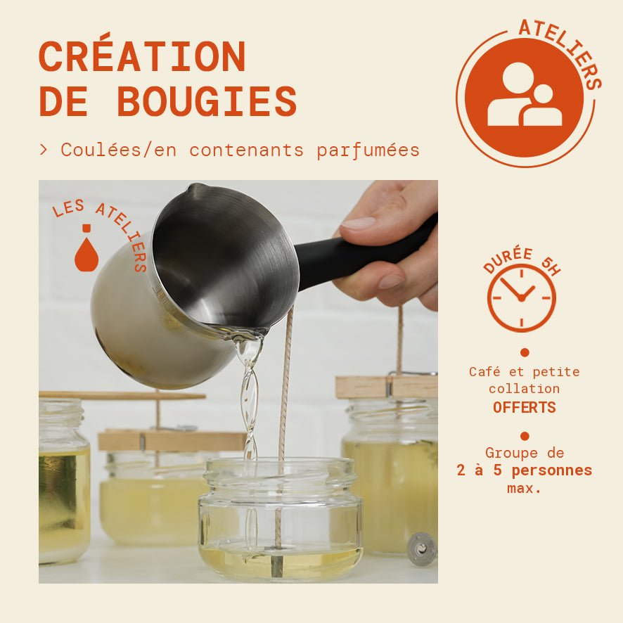 Formation à la création de bougie en atelier en alsace 68600