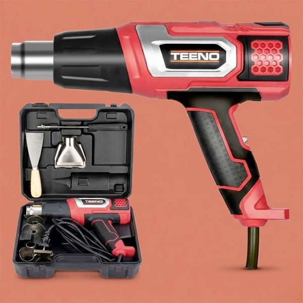 Décapeur thermique 2000 W et ses embouts rangés dans leur coffret