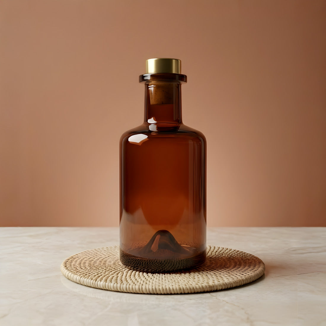 Flacon diffuseur Aura ambré - 220 ml flacon contenant pour diffuseur de parfum d'ambiance maison Terre de Bougies