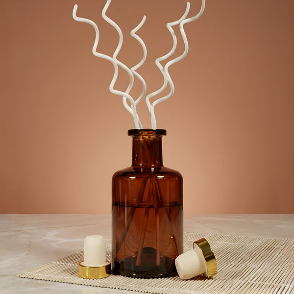 Flacon diffuseur Aura ambré - 220 ml détail vue alternative artisanat fabrication maison Terre de Bougies