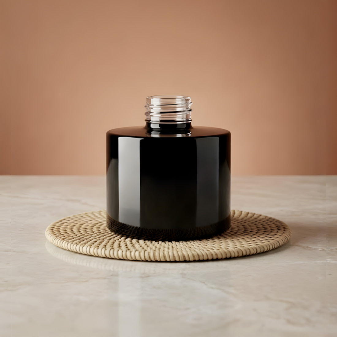 Flacon diffuseur Karma noir - 100 ml flacon contenant pour diffuseur de parfum d'ambiance maison Terre de Bougies