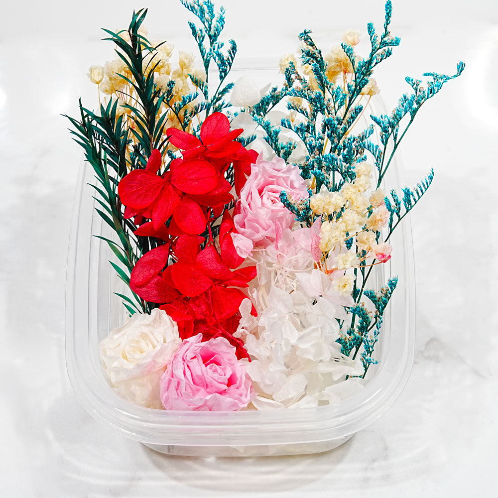 Fleurs séchées - Bouquet douceur détail vue alternative artisanat fabrication Terre de Bougies