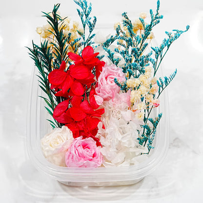 Fleurs séchées - Bouquet douceur détail vue alternative artisanat fabrication Terre de Bougies