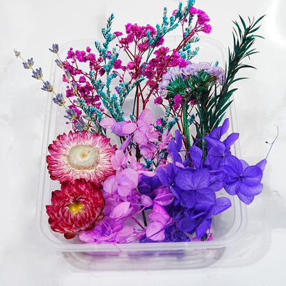Fleurs séchées- Bouquet fantaisie détail vue alternative artisanat fabrication Terre de Bougies
