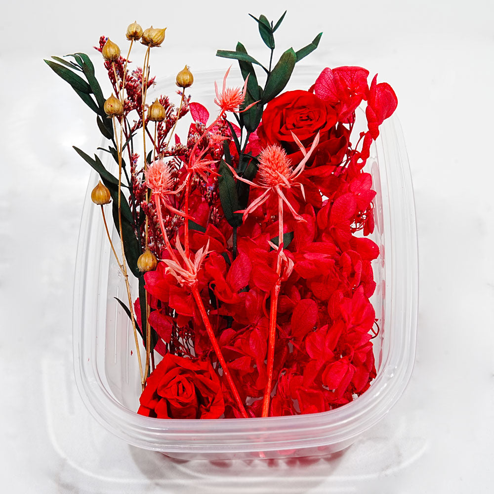 Fleurs séchées - Bouquet romantique détail vue alternative artisanat fabrication Terre de Bougies