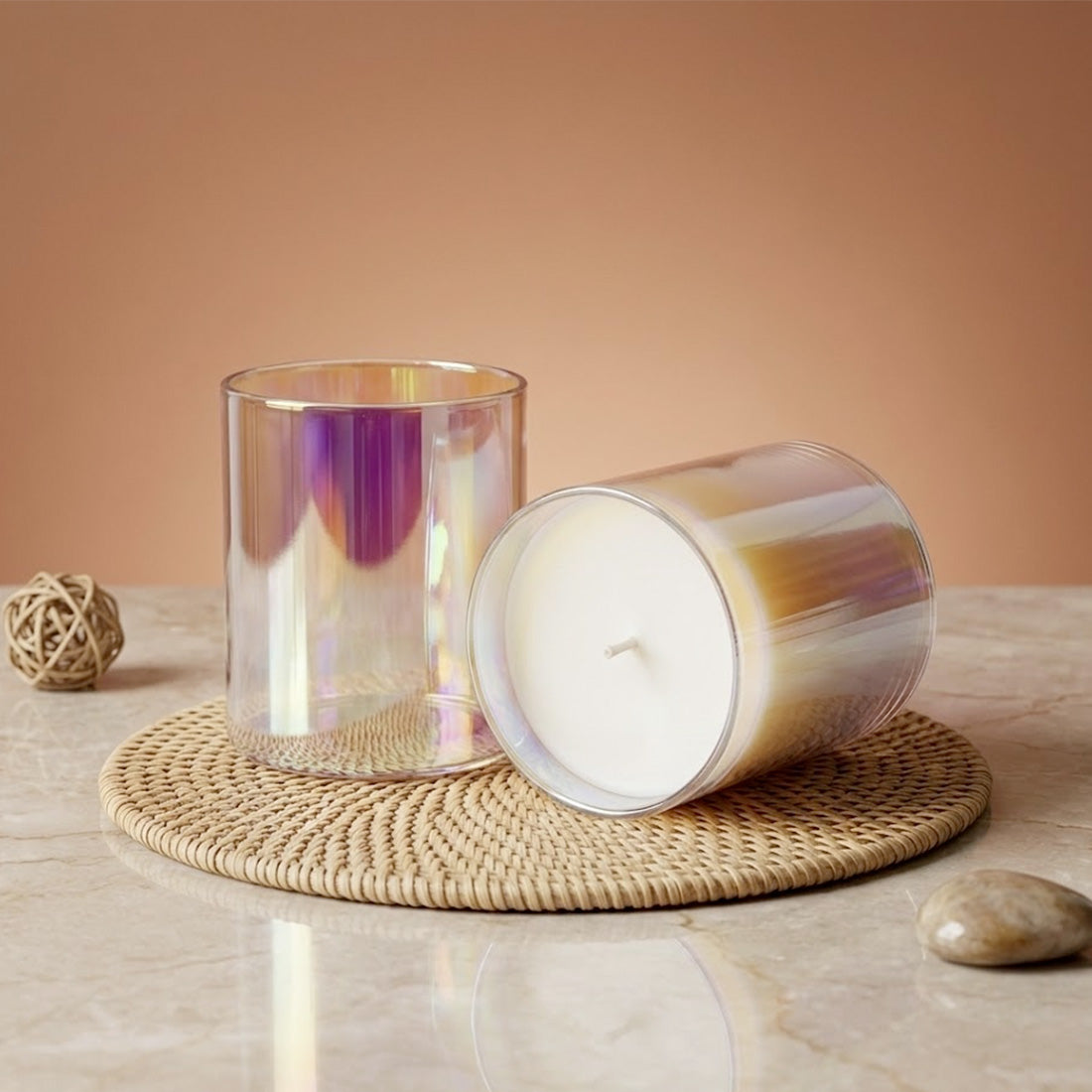 Verre bougie Iridescent - 300 ml contenant pour bougie artisanale fabrication maison Terre de Bougies