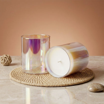 Verre bougie Iridescent - 300 ml contenant pour bougie artisanale fabrication maison Terre de Bougies