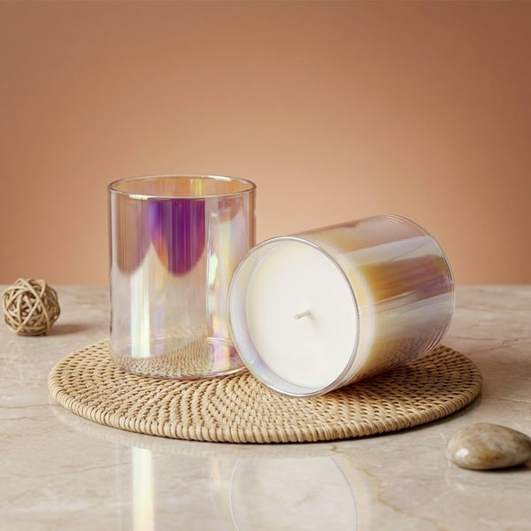 Verre bougie Iridescent - 300 ml contenant pour bougie artisanale fabrication maison Terre de Bougies