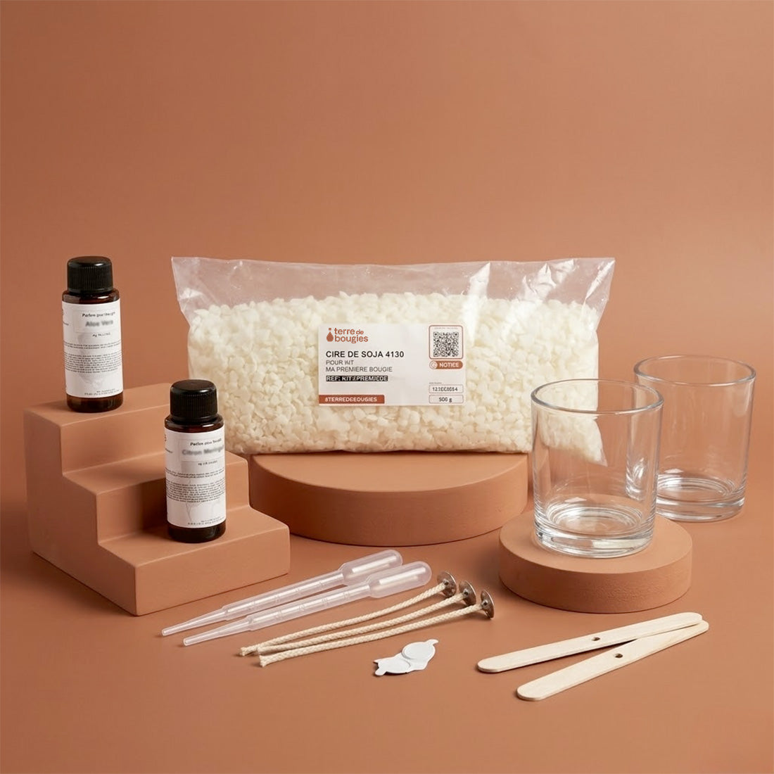 Kerzenset - Meine erste Duftkerze Set Zubehör für handgemachte Kerzenherstellung DIY Terre de Bougies