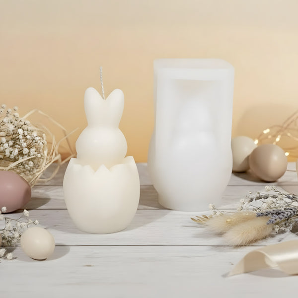 Moule bougie Lapin de pâques - Silicone détail texture moule silicone artisanat Terre de Bougies