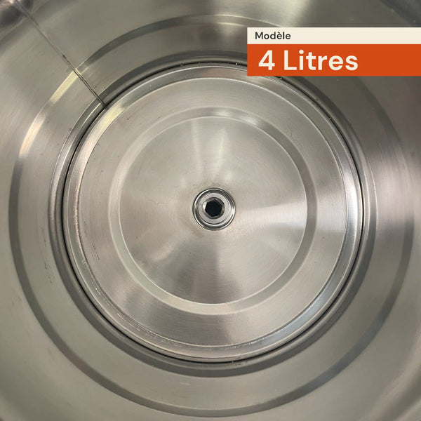 Cuve intérieure en inox de la machine de fonte 4 litres, vue de dessus