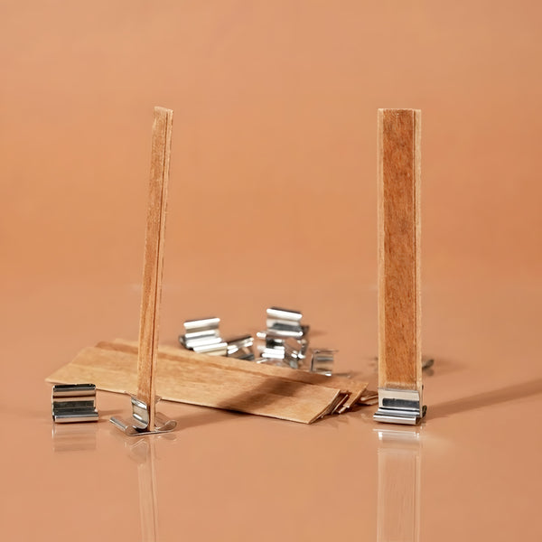 Mèches en bois plates et doubles pour bougies mèche pour bougie cire végétale fabrication artisanale Terre de Bougies