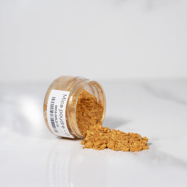 Poudre de mica - Or colorant pour cire bougie coloration fondant artisanal Terre de Bougies