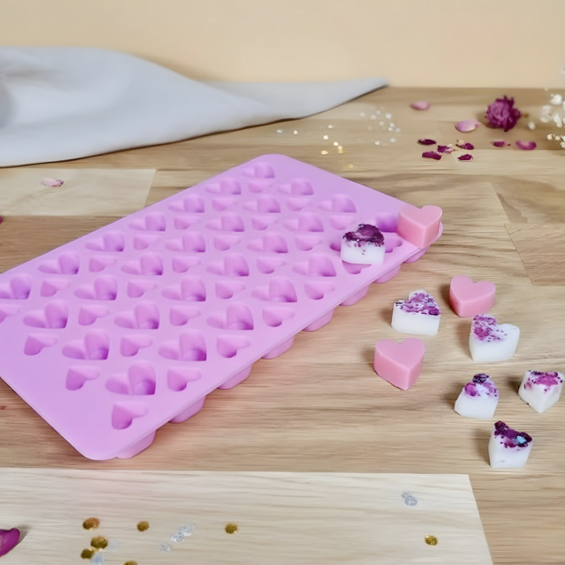 Moule décoration Amas de coeurs - Silicone pour fabrication artisanale décoration cire DIY Terre de Bougies