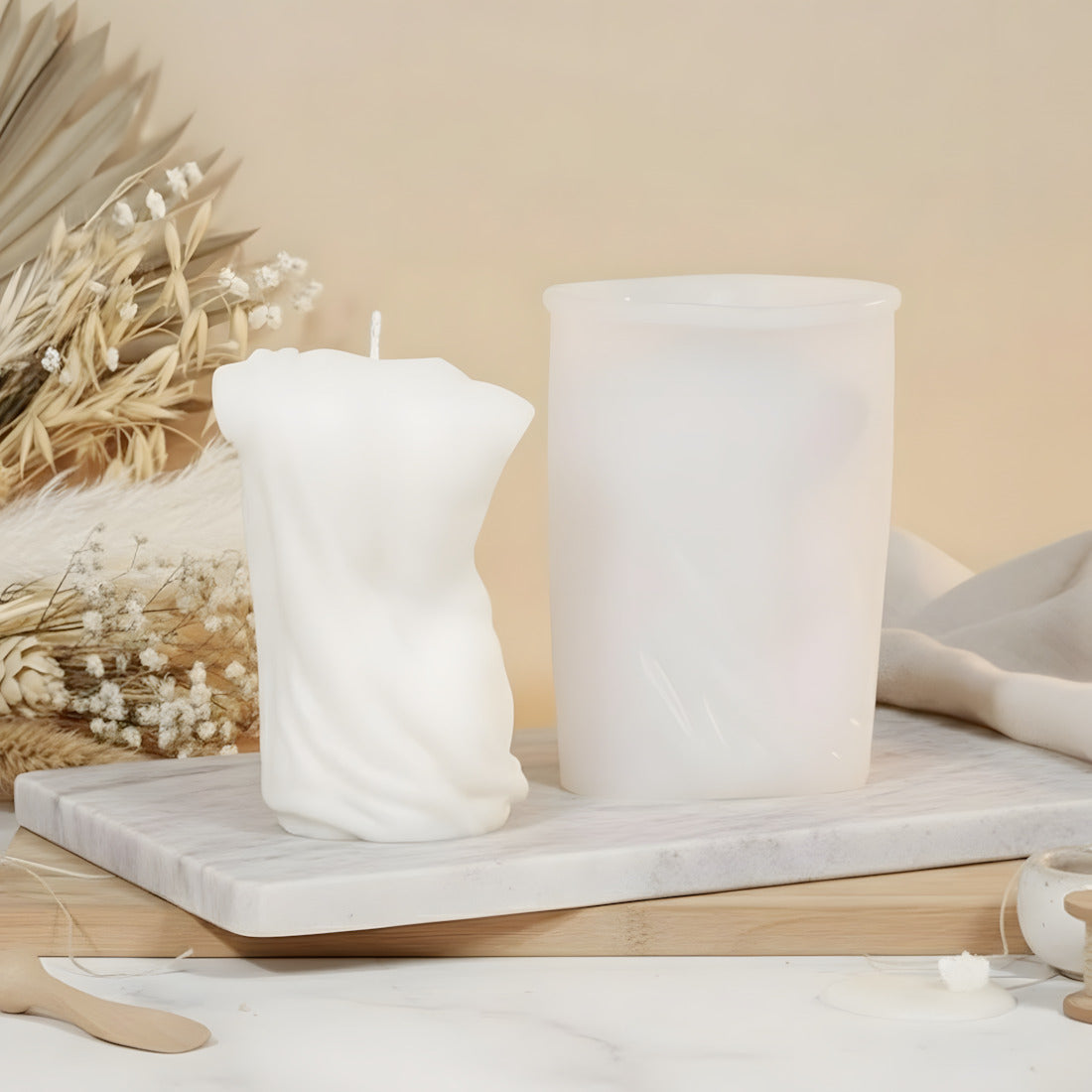 Moule bougie Apollon - Silicone détail texture moule silicone artisanat Terre de Bougies