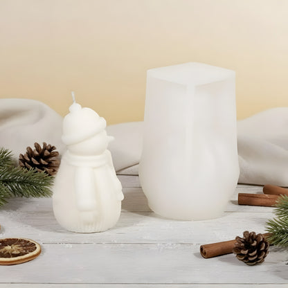 Molde para velas muñeco de nieve - Silicona detalle textura molde silicona artesanía Terre de Bougies