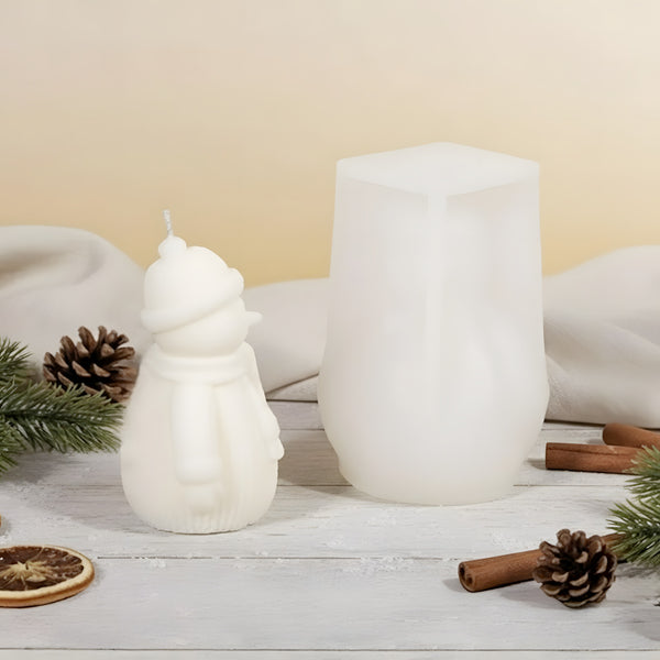 Molde para velas muñeco de nieve - Silicona detalle textura molde silicona artesanía Terre de Bougies