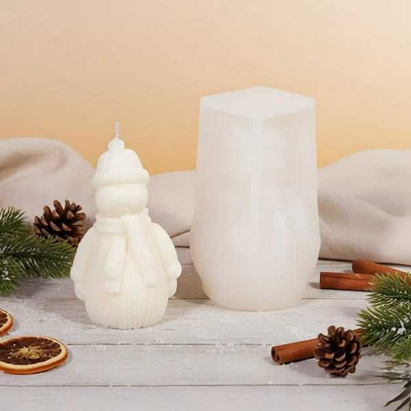 Molde para velas muñeco de nieve - Silicona para fabricación artesanal vela cera DIY Terre de Bougies