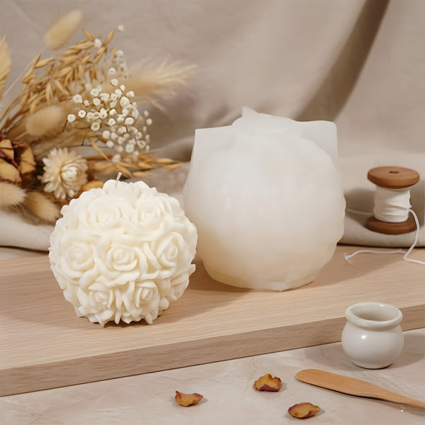 Kerzenform Kugel Rose - Silikon für handgemachte Kerzen-Wachsherstellung DIY Terre de Bougies