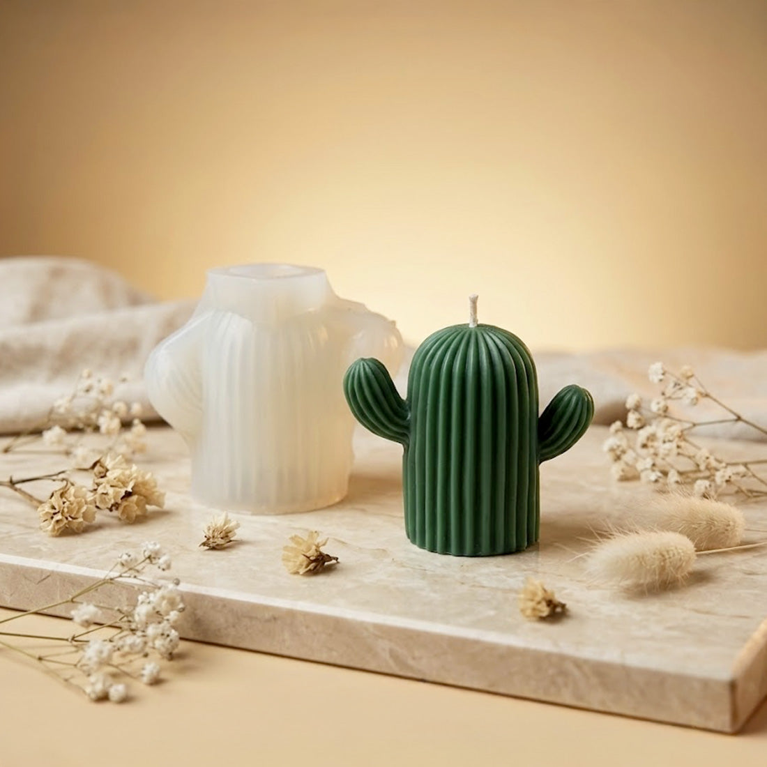 Moule bougie Cactus - Silicone pour fabrication artisanale bougie cire DIY Terre de Bougies