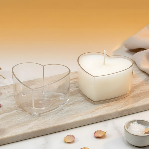 Heart warmer mold for handmade tealight wax DIY Terre de Bougies
