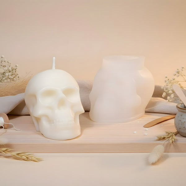 Skull Candle Mold - Silicone for handmade candle wax DIY Terre de Bougies