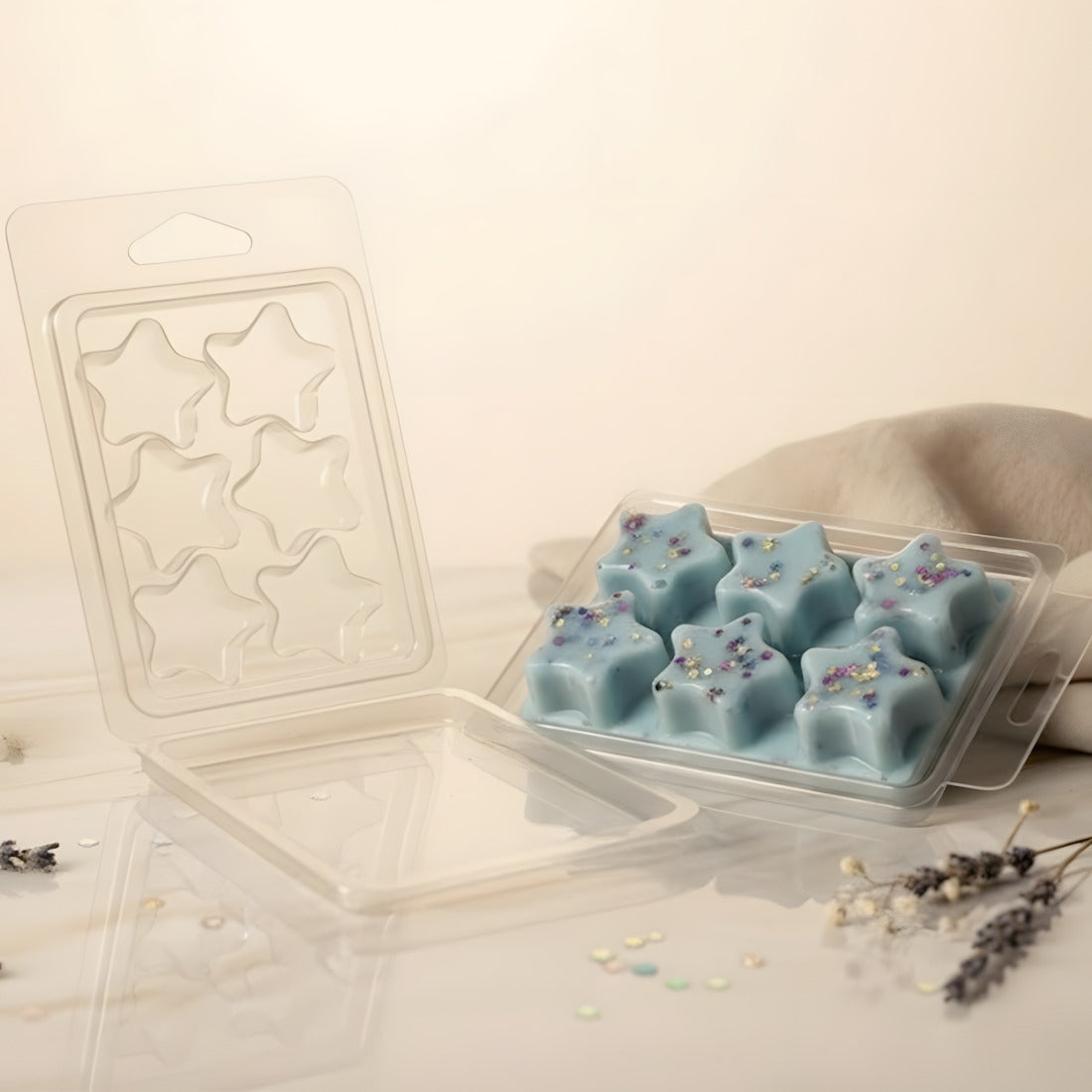Moule Clamshell Étoile - Pour fondants pour fabrication artisanale fondant cire DIY Terre de Bougies
