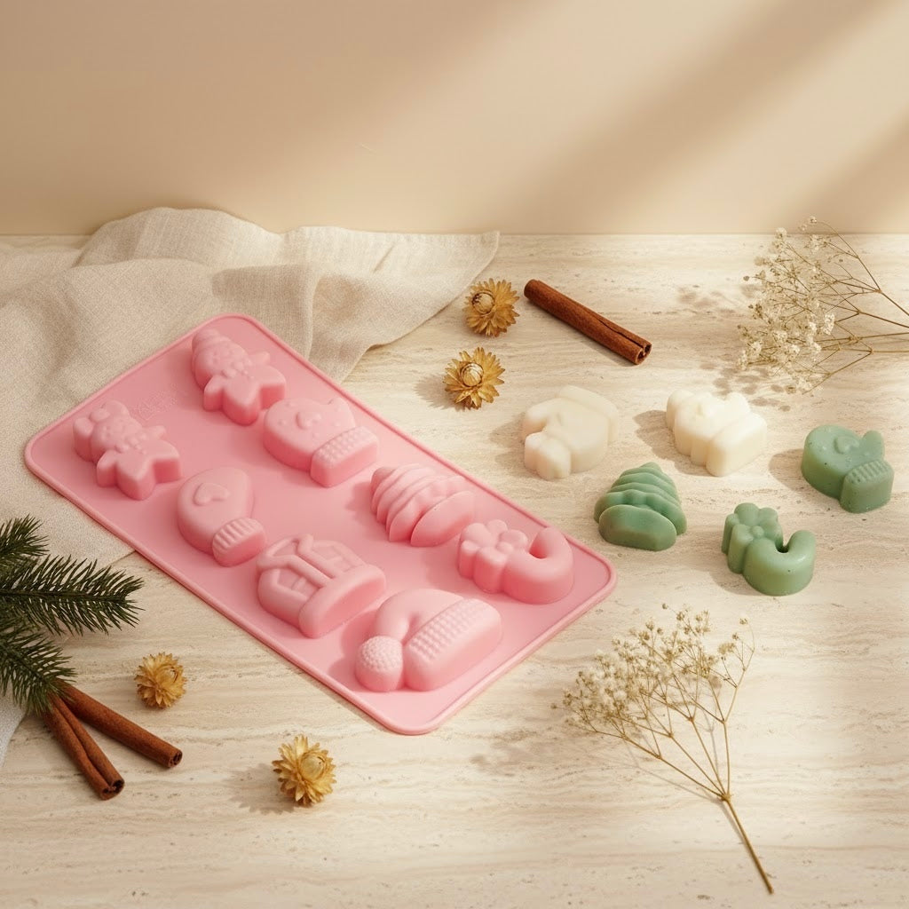 Moule fondant pour Noël - Silicone pour fabrication artisanale fondant cire DIY Terre de Bougies