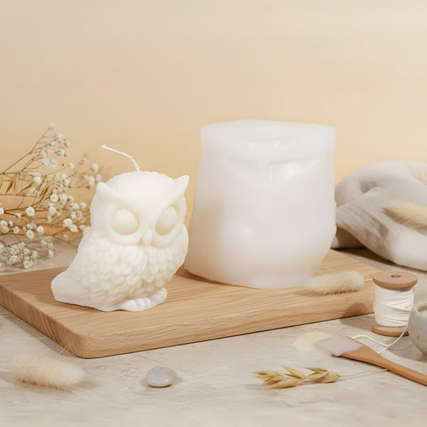 Moule bougie Hibou - Silicone pour fabrication artisanale bougie cire DIY Terre de Bougies