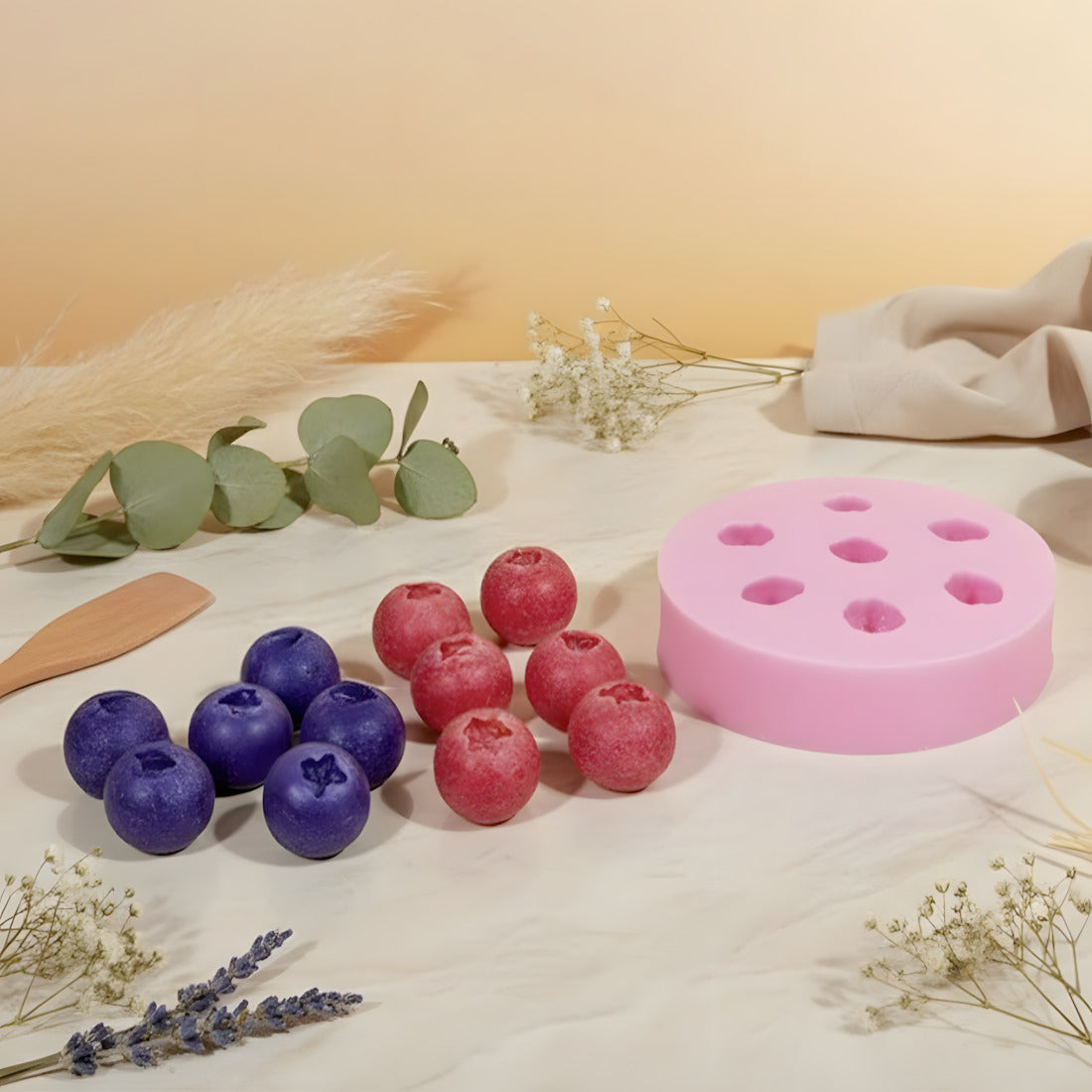 Blueberry decoration mould - Silicone for handmade decoration wax DIY Terre de Bougies