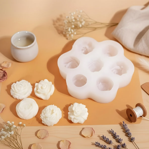 Moule fondants Roses et pivoines - Silicone pour fabrication artisanale fondant cire DIY Terre de Bougies