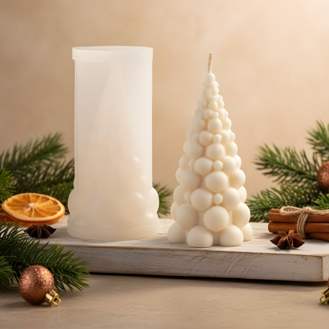 Forma do świec Ball Fir - silikonowa do ręcznego wyrobu świeca z wosku DIY Terre de Bougies